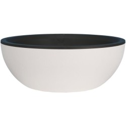 Coupe pot de fleurs - RIVIERA - Granit - D40 H15 cm - Blanc