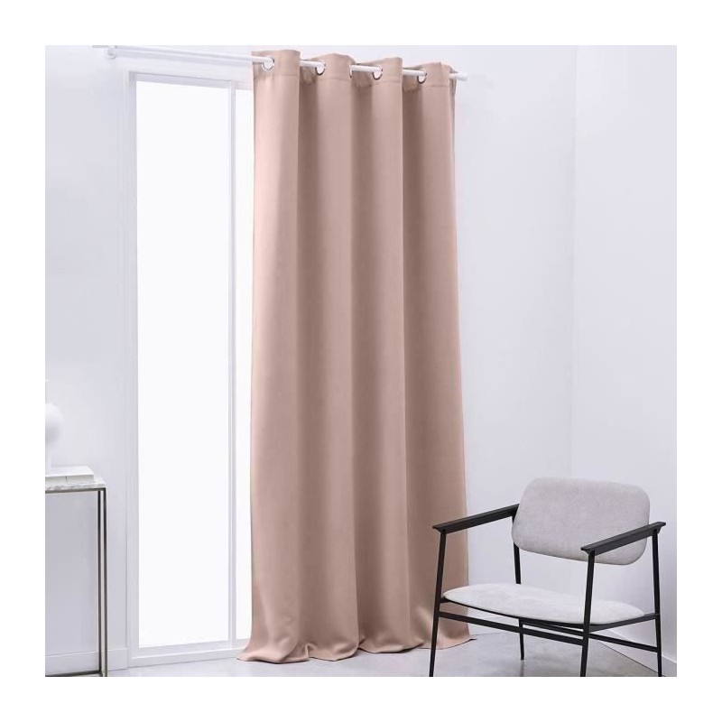 TODAY Rideau Occultant a oeillets 140x240cm Uni Rose des sables