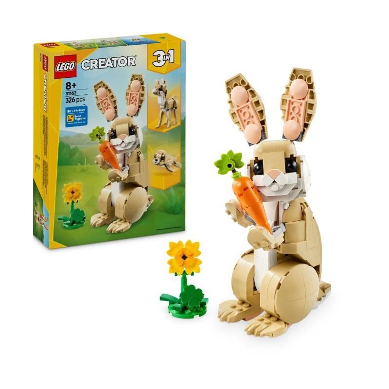 LEGO Creator 31162 3-en-1 L'adorable lapin - Jeu de construction pour fille d...