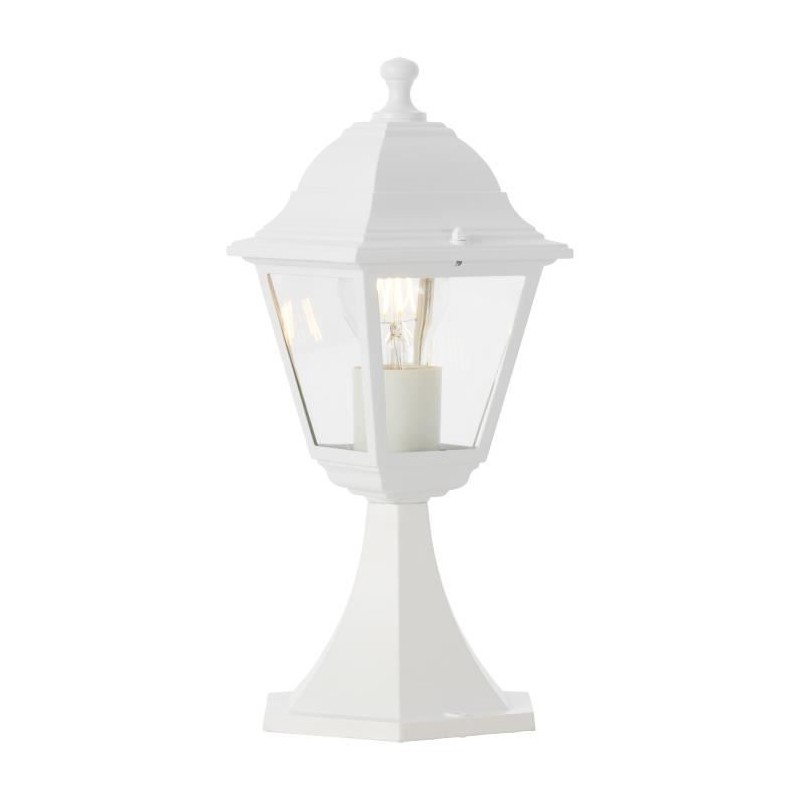 Borne extérieure NISSIE blanc - Brilliant - Métal/verre - IP44 - 1xE27 60W