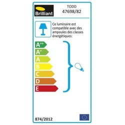 Applique extérieure avec détecteur TODD Acier - Brilliant - 1x60W - Ampoule i...