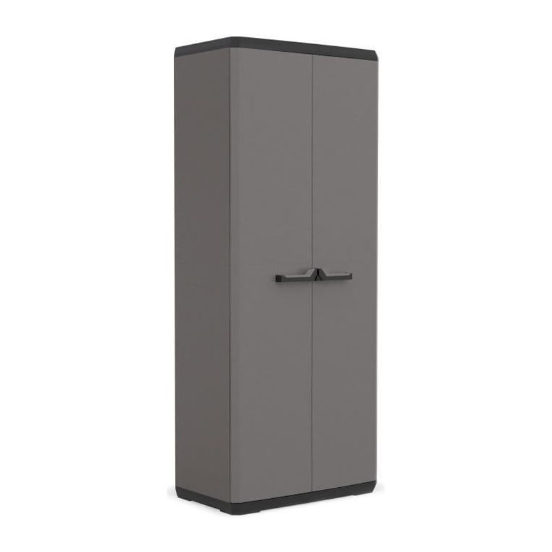 Armoire de rangement - KETER - Più - 3 tablettes réglables - Gris / Noir