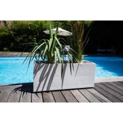 Jardiniere - EDA - Graphit - 98 L - 99,5 x 39 x H. 43 cm - Blanc Cérusé