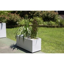 Jardiniere - EDA - Graphit - 98 L - 99,5 x 39 x H. 43 cm - Blanc Cérusé
