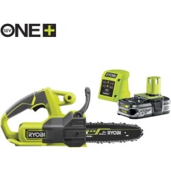 RYOBI - Tronçonneuse compacte 18V ONE+ - guide 20 cm - 4,6 m/s - tendeur laté...