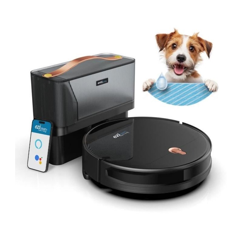 Robot Aspirateur Laveur Connecté EZICLEAN I-Bot Z5 - 75 min - 2.6Kpa - 60-90m...