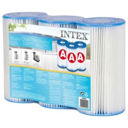 Lot de 3 cartouches de filtration A - Intex - Fibre Dacron - Faciles a nettoyer