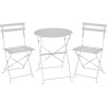 Set bistrot 2 personnes - Table ronde pliante 60 cm + 2 chaises - Acier therm...