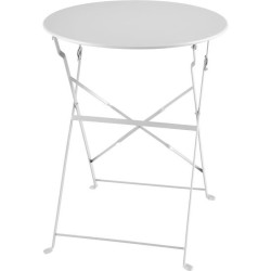 Set bistrot 2 personnes - Table ronde pliante 60 cm + 2 chaises - Acier therm...