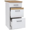 JUNONA Meuble bas de cuisine 40 cm - 3 tiroirs + plan de travail - Blanc bril...