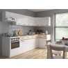 JUNONA Meuble bas de cuisine 40 cm - 3 tiroirs + plan de travail - Blanc bril...
