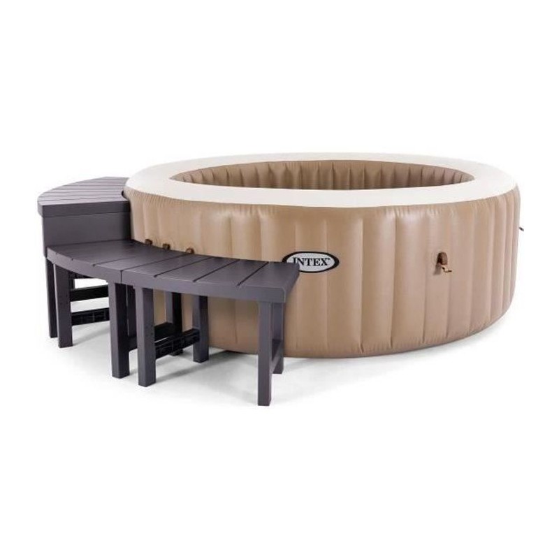 Entourage de spa 4 places rond - INTEX - 28515 - 2 pieces medium + 2 pieces h...