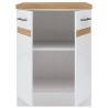 JUNONA Meuble bas de cuisine 60 cm - 2 Portes - Plan de travail - Blanc brillant