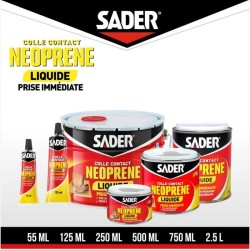 Colle contact néoprene liquide extra forte - SADER - Tous matériaux - Prise i...