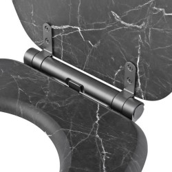 Abattant en marbre noir - MDF FSC - GELCO - Déclipsable - Charnieres en métal...