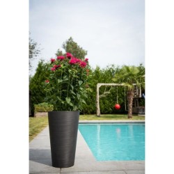Pot de fleurs haut - GARDEN ID - Green Care Sense Haut Noir-Anthr. - 55 cm - ...