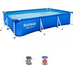 Kit Piscine hors sol tubulaire BESTWAY - Steel Pro - 300 x 201 x 66 cm - Rect...