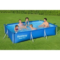 Kit Piscine hors sol tubulaire BESTWAY - Steel Pro - 300 x 201 x 66 cm - Rect...