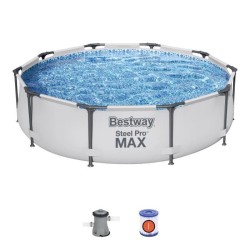 Kit Piscine hors sol tubulaire BESTWAY Steel Pro Max™ - 305 x 76 cm - Ronde (...