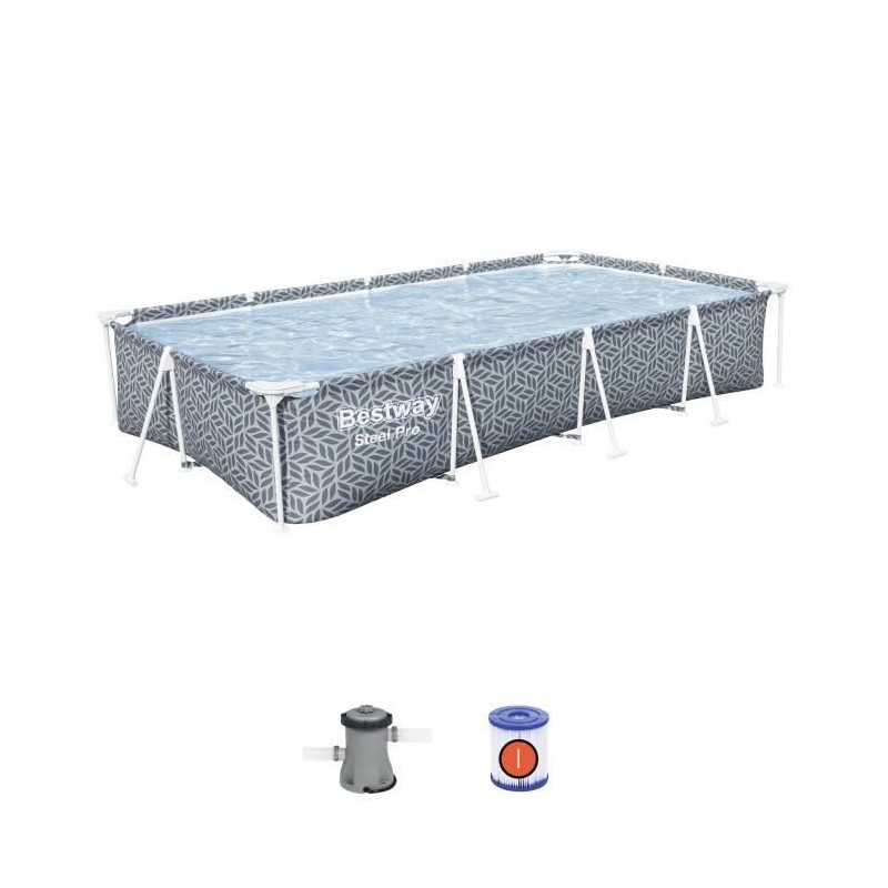 Kit Piscine hors sol tubulaire BESTWAY - Steel Pro™ - 366 x 201 x 66 cm - Rec...
