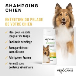 Shampoing - VETOCANIS - BIO000492 - Chien poils longs - 300 ml