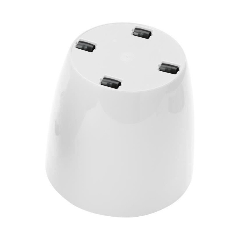 Cache-pot brillant - GARDEN ID - Shiny Blanc avec roulettes - 35 x 32 cm - As...