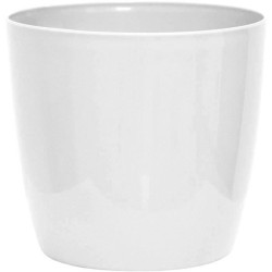 Cache-pot brillant - GARDEN ID - Shiny Blanc avec roulettes - 35 x 32 cm - As...