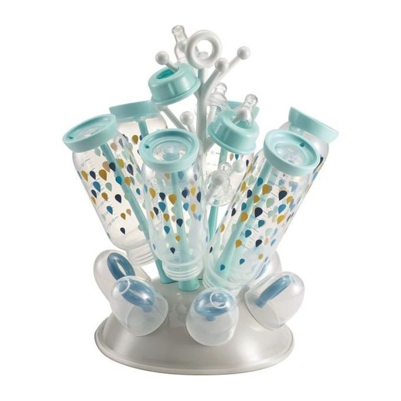 BÉABA, Egoutte-biberons Arbre, Grande capacité 6 biberons et accessoires, Bac...