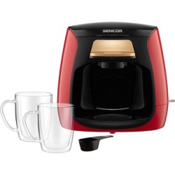 Machine a café - SENCOR - SCE 2101RD - 0,3 L - 500 W - 2 tasses incluses - Rouge