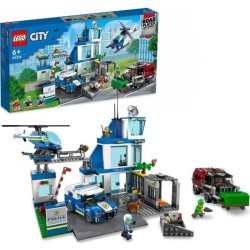LEGO City 60316 Le Commissariat de Police, Jouet Hélicoptere, Voiture de Poli...