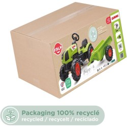 Tracteur a pédales - FALK - Claas avec remorque - Des 2 ans -100% Fabriqué en...
