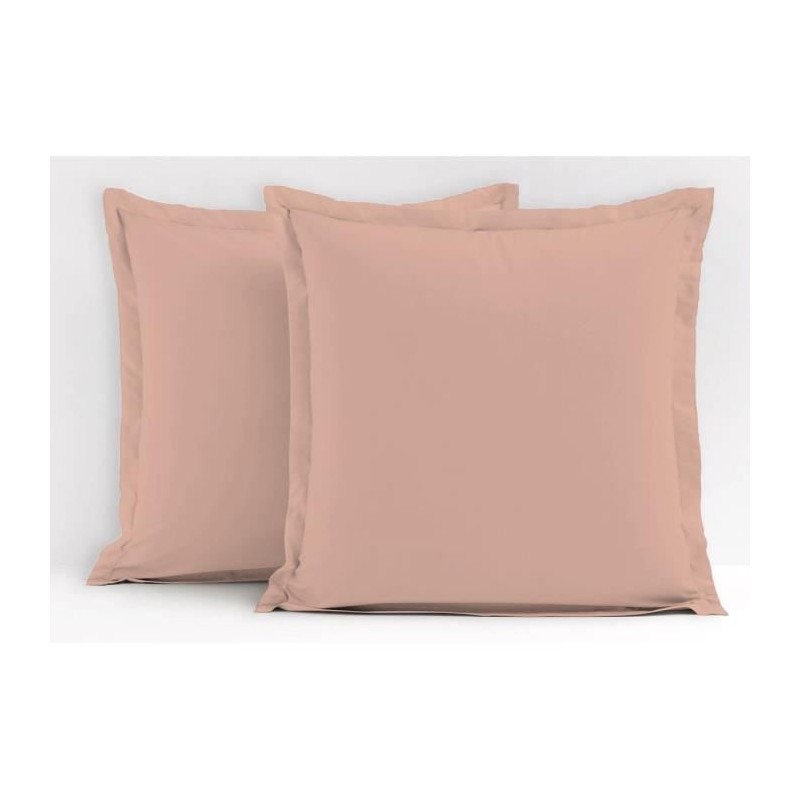 Lot de 2 taies d'oreiller - LOVELY HOME - LH71620 - 63 x 63 cm - Rose