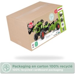 Tractopelle Claas - FALK -Volant directionnel et remorque - Vert - 100% Fabri...