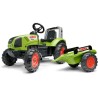 Tracteur a pédales Claas - FALK - Volant directionnel et Remorque - 100% Fabr...