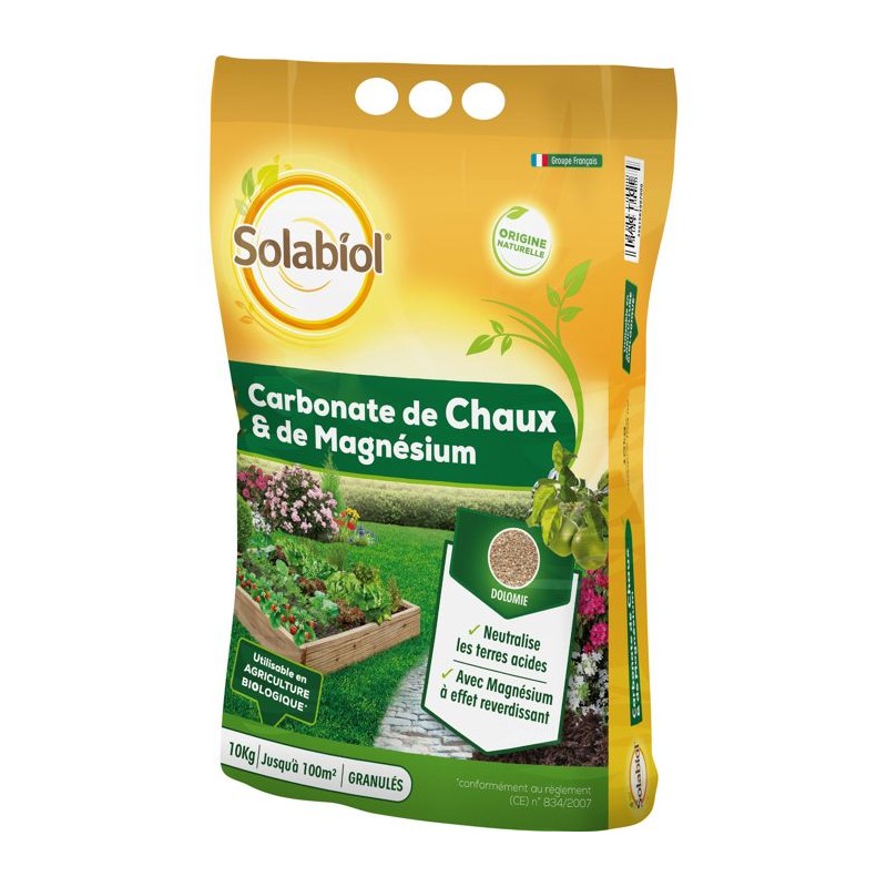 SOLABIOL Carbonate de chaux & de magnésium - 10kg - Granulés - Corrige l'acid...