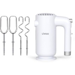 Batteur électrique - LIVOO - 250 W - 5 vitesses - Fonction turbo - Blanc
