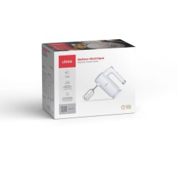 Batteur électrique - LIVOO - 250 W - 5 vitesses - Fonction turbo - Blanc