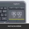 Clavier TV - Sans fil - Logitech - K400 Plus - AZERTY - Pavé tactile - Noir