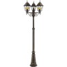 Lampadaire extérieur JANEL - BRILLIANT - noir doré - métal/verre - 3x60W - IP44