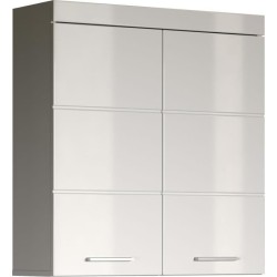 Meuble de salle de bain Rangement haut - 2 portes - Blanc - L 73 x P 23 x H 7...