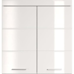 Meuble de salle de bain Rangement haut - 2 portes - Blanc - L 73 x P 23 x H 7...
