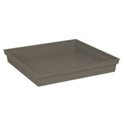 Soucoupe Carrée 40 cm - EDA -Toscane - 40 x 40 x H. 5,9 cm - Taupe