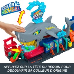 Hot Wheels City-Station de Lavage Requin-Coffret voiture Color Reveal