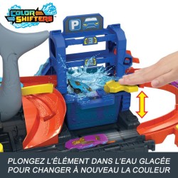 Hot Wheels City-Station de Lavage Requin-Coffret voiture Color Reveal