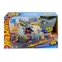 Hot Wheels City-Station de Lavage Requin-Coffret voiture Color Reveal