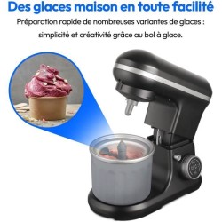 Robot pâtissier - MEDION - MD18420 - 1200 W - 5 L - 8 vitesses - Bol a glace ...