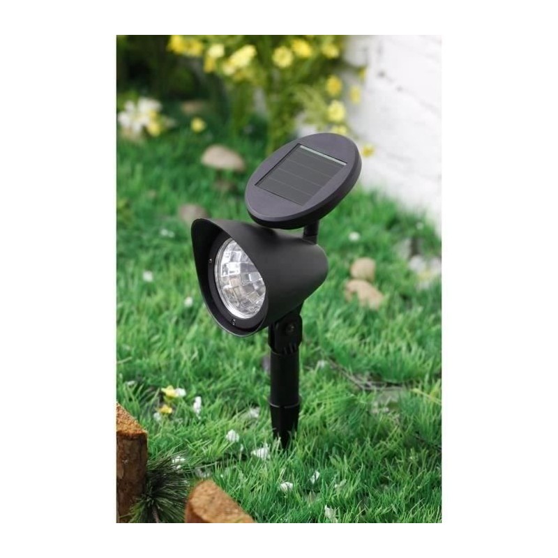 Spot solaire en plastique - 3 LED - Noir - GALIX