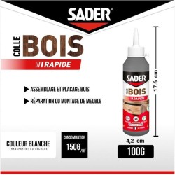 Colle bois - SADER - Prise rapide 2 min - Tous bois - Intérieur - Transparent...