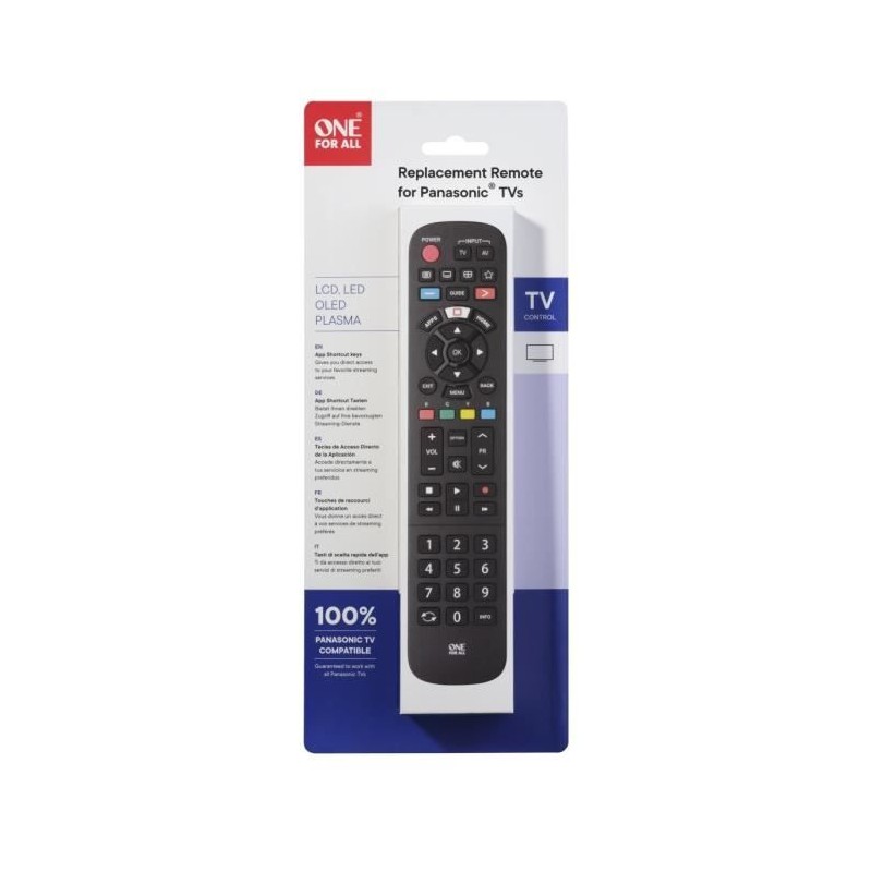ONE FOR ALL URC4914 - Télécommande de remplacement pour TV Panasonic