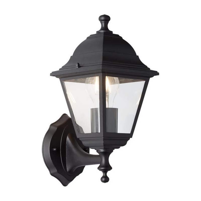 Applique extérieure montante NISSIE - BRILLIANT - noir métal/verre - E27 1x60W